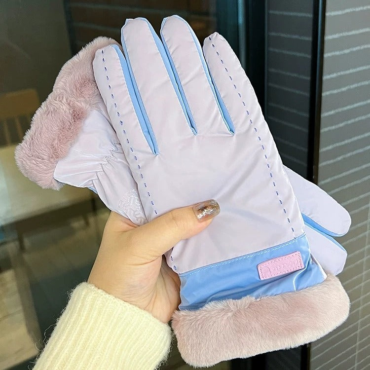 Wholesale Fleece and thickening,  warm,  wind-resistant,  waterproof,  and non-slip gloves